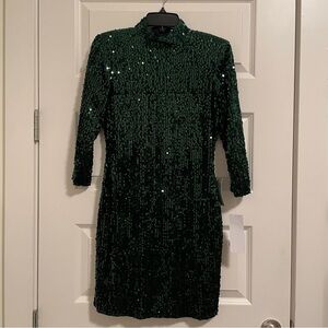 Donna Morgan Green Sequin Mini Dress